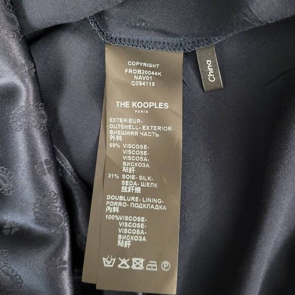 The Kooples Paisley Jacquard Frilly Ruffle Hem Mini Dress Sz 2 Viscose Silk‎ - Picture 7 of 12